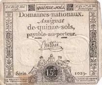 Francia 15 Sols French Revolution (23-05-1793) - Sign. Buttin - Serial 1029