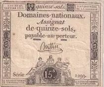 Francia 15 Sols Liberty and Justice - 04-01-1792 - S&eacute;rie 1299