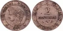 Francia 2 Centimes Ceres - Third Republic - 1897 A Paris