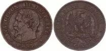 Francia 2 Centimes Napoleon III - Nude Head - 1855 BB Strasbourg - Dog