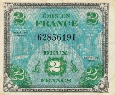 Francia 2 Francs - Allied Military Currency - 1944 - No Serial