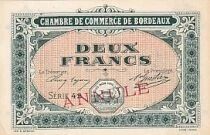 Francia 2 Francs - Chamber of Commerce - Bordeaux - 1917 - Cancel
