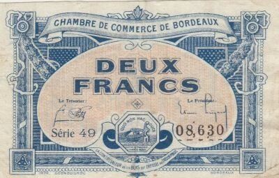 Francia 2 Francs - Chamber of Commerce - Bordeaux - 1920
