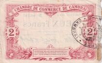 Francia 2 Francs - Chamber of Commerce Cambrai  - 15-09-1914 - 3&egrave;me S&eacute;rie