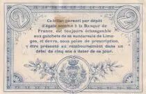 Francia 2 Francs - Chambre de Commerce - Limoges  17-08-1914