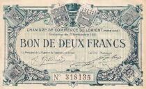 Francia 2 Francs - Chambre de commerce - Lorient - 1915