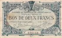 Francia 2 Francs - Chambre de commerce de Lorient - 1915