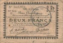 Francia 2 Francs - City of Douai - 21-09-1914 - Serial C