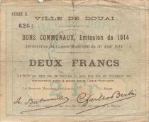 Francia 2 Francs - City of Douai - 30-08-1914