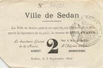 Francia 2 Francs - City of Sedan - 02-09-1914