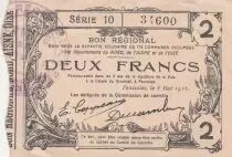 Francia 2 Francs - Fourmies - Regional Coupon  - 08-05-1916 - Serial 10
