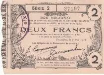 Francia 2 Francs - Fourmies - Regional Coupon  - 08-05-1916 - Serial 2