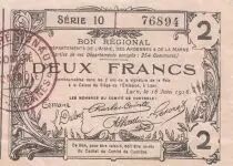 Francia 2 Francs - Laon - Regional Coupon - 16-06-1916 - Serial 10
