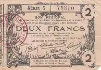 Francia 2 Francs - Laon - Regional Coupon - 16-06-1916 - Serial 3