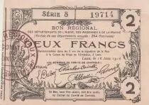 Francia 2 Francs - Laon - Regional Coupon - 16-06-1916 - Serial 8