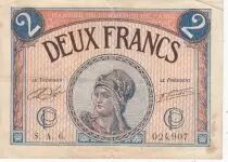 Francia 2 Francs - Paris Chamber of Commerce - 1919-1922 - VF - Serial A.6