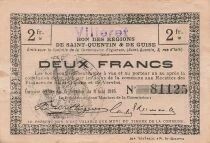 Francia 2 Francs - Saint-Quentin and Guise Regions - Villeret - 08-08-1916