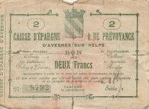Francia 2 Francs - Savings Bank of Avesnes-sur-Helpe - Serial 1