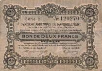 Francia 2 Francs - Sedan Region - December 1917 - Serial D