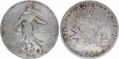 Francia 2 Francs - Semeuse - 1901 - Silver