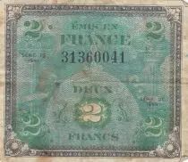 Francia 2 Francs Allied Military Currency (Flag) - 1944 No Serial - F