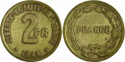 Francia 2 Francs Allied Occupation for France and Algeria 1944