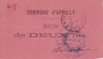 Francia 2 Francs Appilly Inscription Manuscrite