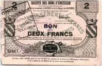 Francia 2 Francs Avesnes Et Solesmes Sans cachet &eacute;metteur
