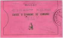Francia 2 Francs Cambrai Caisse d&acute;Epargne