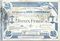 Francia 2 Francs Cambrai City - 1914