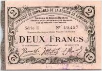 Francia 2 Francs Cambrai City - 1916
