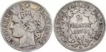 Francia 2 Francs Ceres - 1870 Large A Paris - Silver