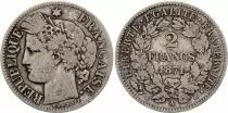 Francia 2 Francs Ceres - 1870 Large A Paris - Silver