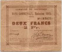 Francia 2 Francs Coutiches City - 1915