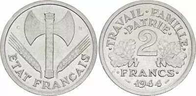 Francia 2 Francs Etat Francais - 1943B Beaumont-le-Roger