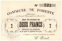 Francia 2 Francs Foreste City - 1915