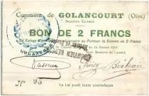 Francia 2 Francs Golancourt City - 1915