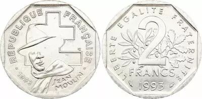 Francia 2 Francs Jean Moulin - 1993