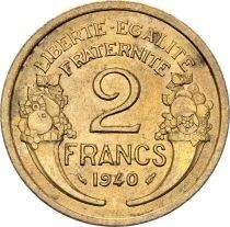 Francia 2 Francs Laureate head -1940