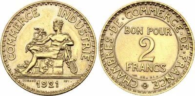 Francia 2 Francs Mercury Seated - 1921