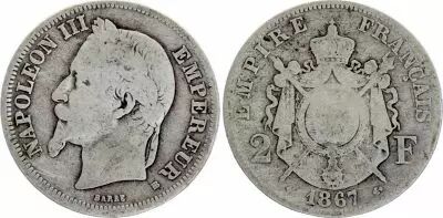 Francia 2 Francs Napoleon III - 1867 A Paris - Silver - KM.807