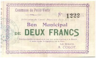 Francia 2 Francs Petit-Verly City - 1915