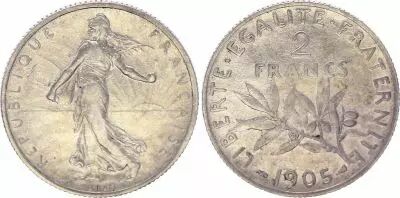 Francia 2 Francs Semeuse - 1905
