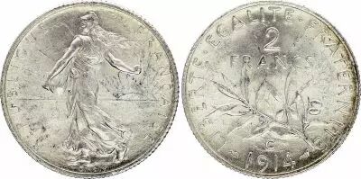 Francia 2 Francs Semeuse - 1914 C Castelsarrasin
