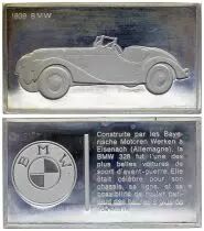 Francia 2 Oz Silver Bar - Medaillier Franklin - BMW 328 (1939) - Silver - 1982 - XF to AU