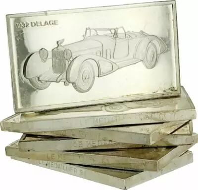 Francia 2 Oz Silver Bar - Medaillier Franklin - Car - Silver - 1982 - XF to AU