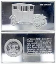 Francia 2 Oz Silver Bar - Medaillier Franklin - Dodge 1916 (1916) - Silver - 1982 - XF to AU