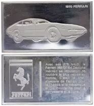 Francia 2 Oz Silver Bar - Medaillier Franklin - Ferrari 365 GTB4 (1970) - Silver - 1982 - XF to AU