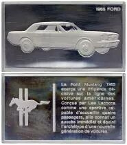 Francia 2 Oz Silver Bar - Medaillier Franklin - Ford Mustang (1965) - Silver - 1982 - XF to AU