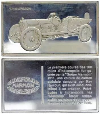 Francia 2 Oz Silver Bar - Medaillier Franklin - Marmon (1911) - Silver - 1982 - XF to AU